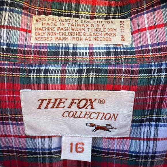 The Fox Collection Womens Red Plaid Button-Up Long Sleeve Cotton Blend Shirt 16 - Picture 6 of 8